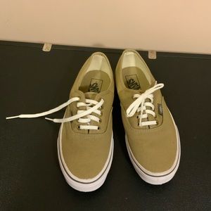 Low top olive green vans women’s size 8 men’s 6.5
